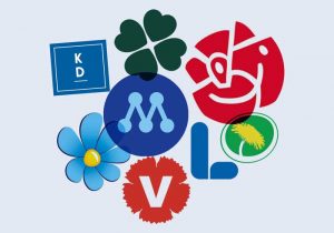 Riksdagspartiernas logotypet