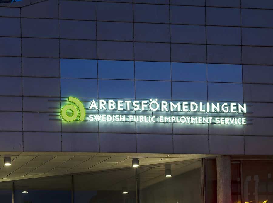Arbetsförmedlingens skylt