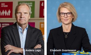 Anders Lago, FUB, och Elisabeth Svantesson, finansminister