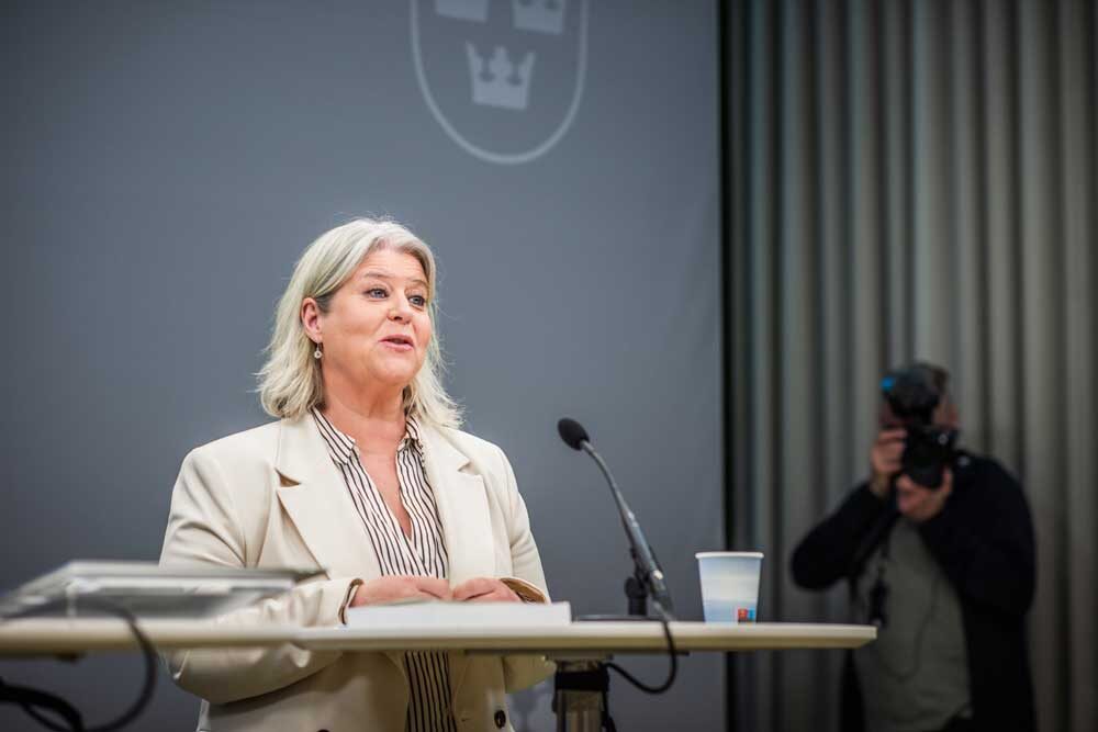Socialtjänstminister Camilla Waltersson Grönvall (M). Foto: Linnea Bengtsson.