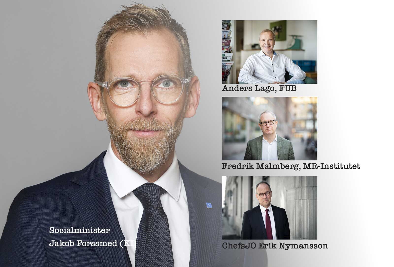 Jakob Forssmed, Anders Lago, Fredrik Malmberg och Erik Nymansson (collage)