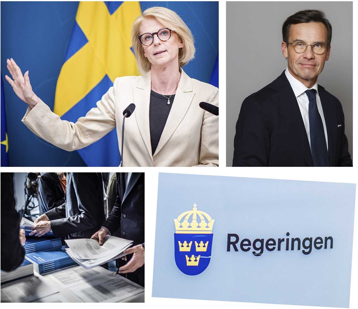 – Vi kommer att strama åt bidragen. Det är inte ett hot, det är ett löfte, sa Ulf Kristersson på presskonferens 4 september då han och finansminister Elisabeth Svantesson presenterade planerna på nytt jobbskatteavdrag, och därmed höjd funkisskatt. (Collage med foton av Linnea Bengtsson och Ninni Andersson.)