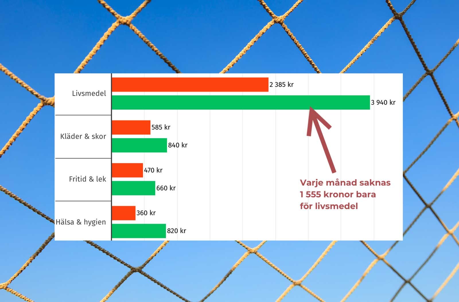 Grafik om försörjningsstöd och hushållskostnader