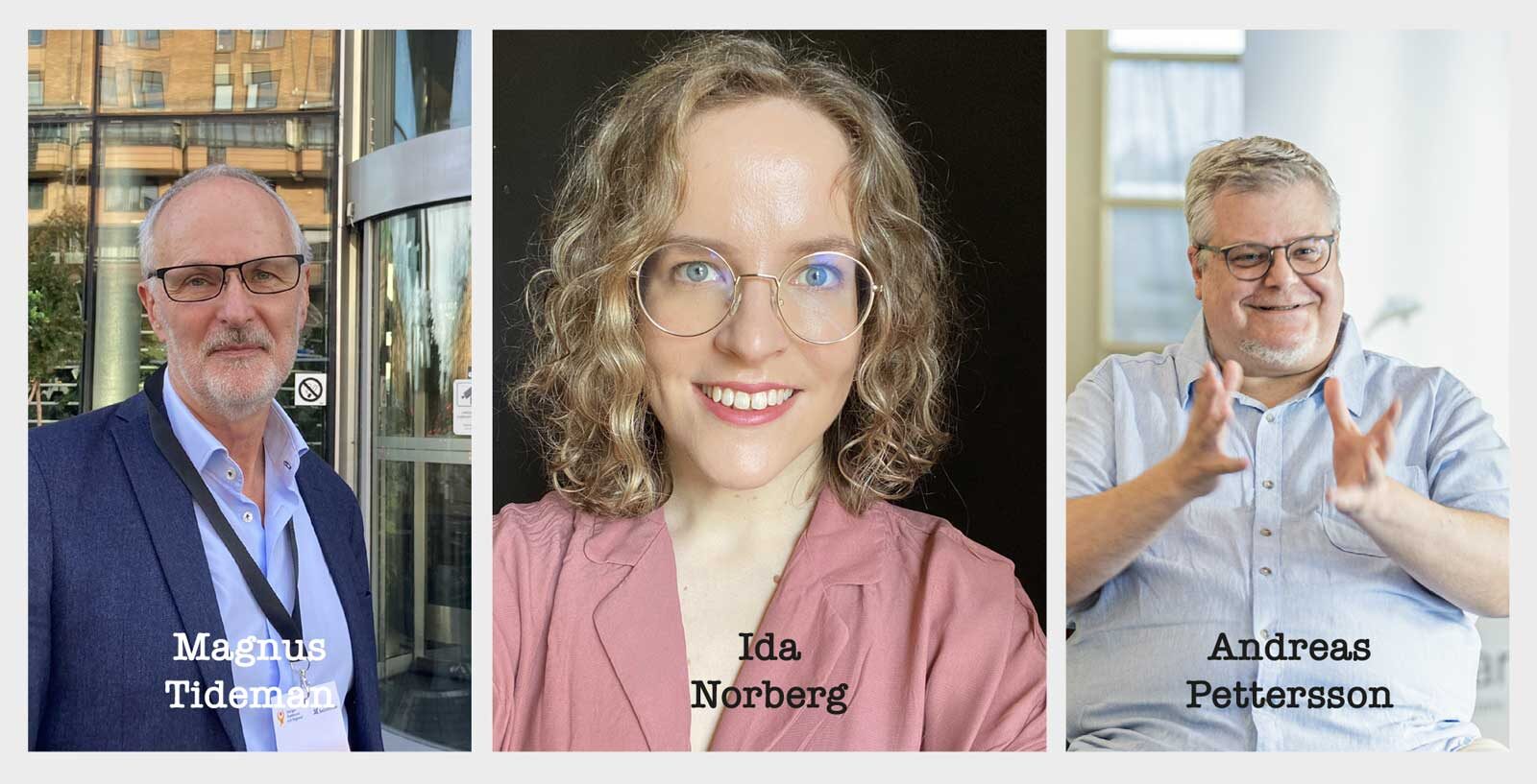 Magnus Tideman, Ida Norberg och Andreas Pettersson.