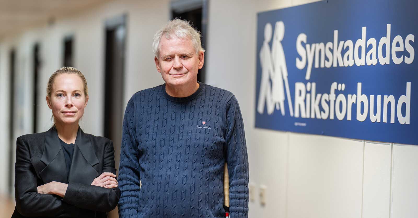 Anna Quarnström och Lennart Karlsson, Synskadades riksförbund. Foto: Linnea Bengtsson.