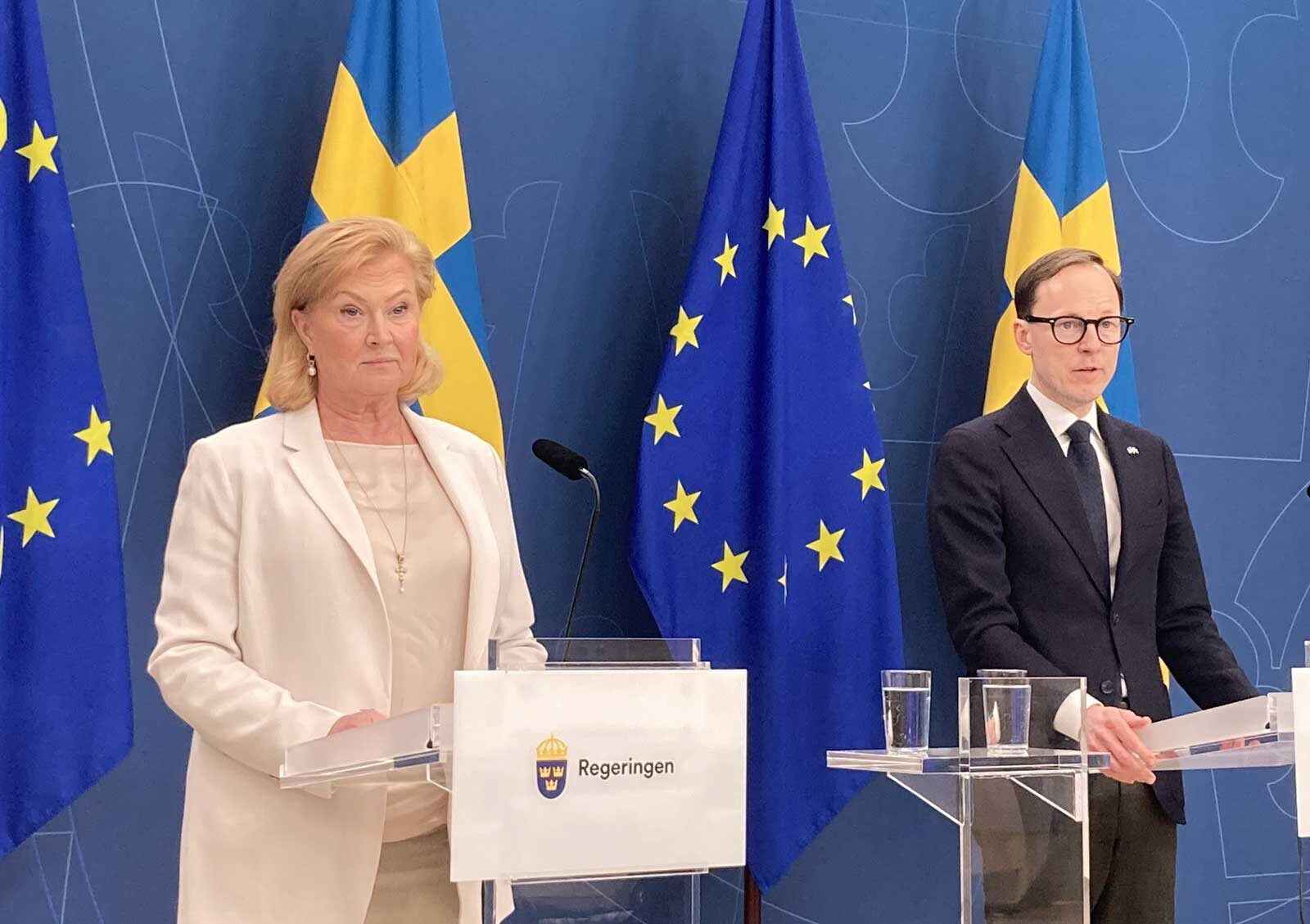 Maria Hemström Hemmingsson, generaldirektör för Arbetsförmedlingen, och Mats Persson, arbetsmarknadsminister.