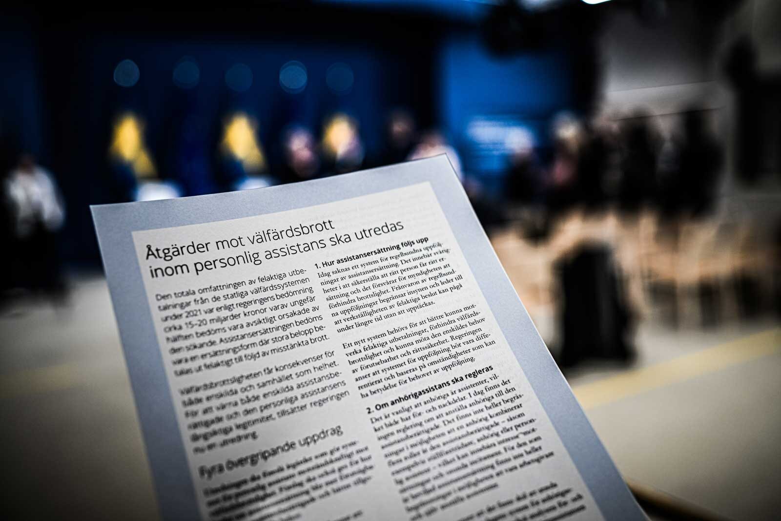 Regeringens presskonferens den 22 april 2025. Foto: Linnea Bengtsson.
