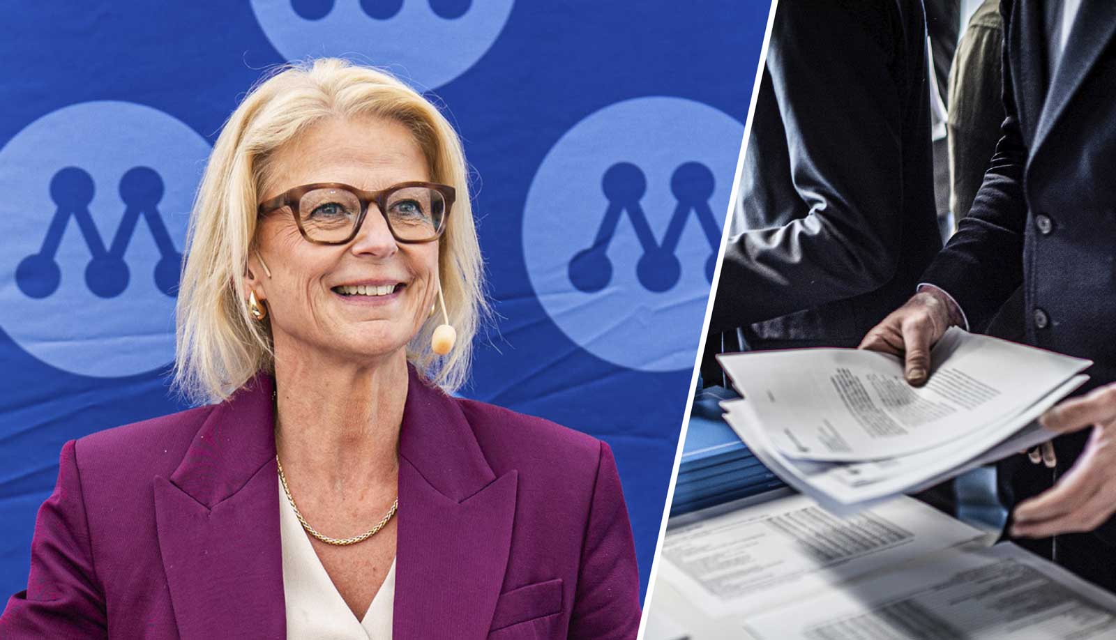 Finansminister Elisabeth Svantesson och en rapport. Foton: Linnea Bengtsson.