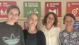 Projektgruppen bakom ”Familj till familj”: Från vänster Anna Pella, Anna-Karin Andersson, Lotta Frecon och Mona Pihl. Foto: Robert Öberg.
