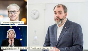 Christofer Bergenblock, Fredrik Lundh Sammeli och Camilla Waltersson Grönvall. Foton: Linnea Bengtsson.