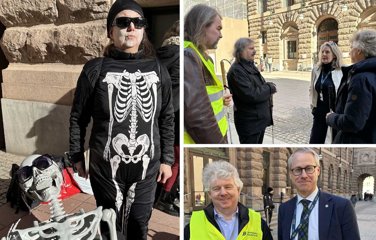 Synskadades riksförbund utanför Riksdagen 5 mars 2026.