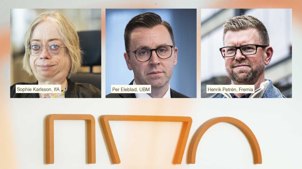 Sophie Karlsson, Per Eleblad, Henrik Petrén. IVO-skylt.