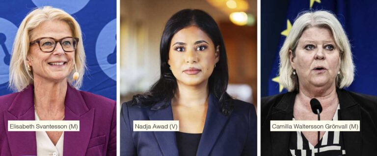 Elisabeth Svantesson, Nadja Awad och Camilla Waltersson Grönvall.