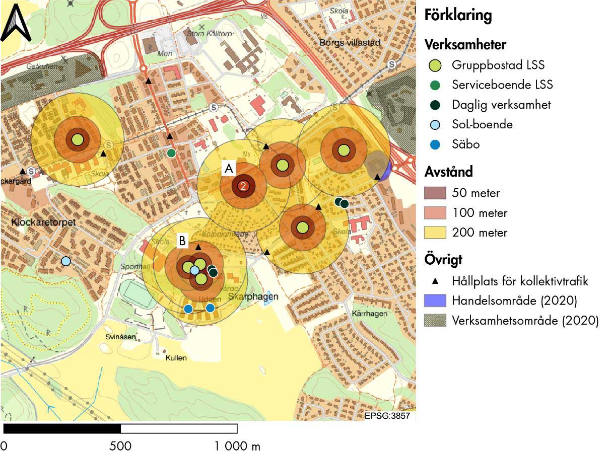 Kartexempel från utredningen ”Att leva som andra”.