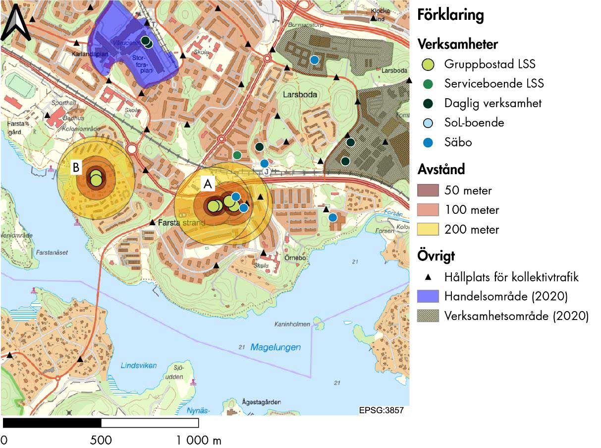 Kartexempel från utredningen ”Att leva som andra”.
