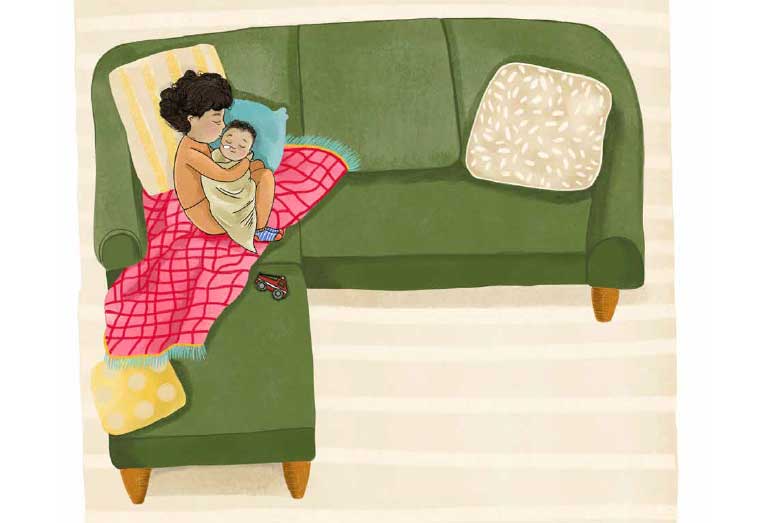 Syskon till barn med funktionsnedsättning. Illustration: Emma Ganslandt, Familj till familj