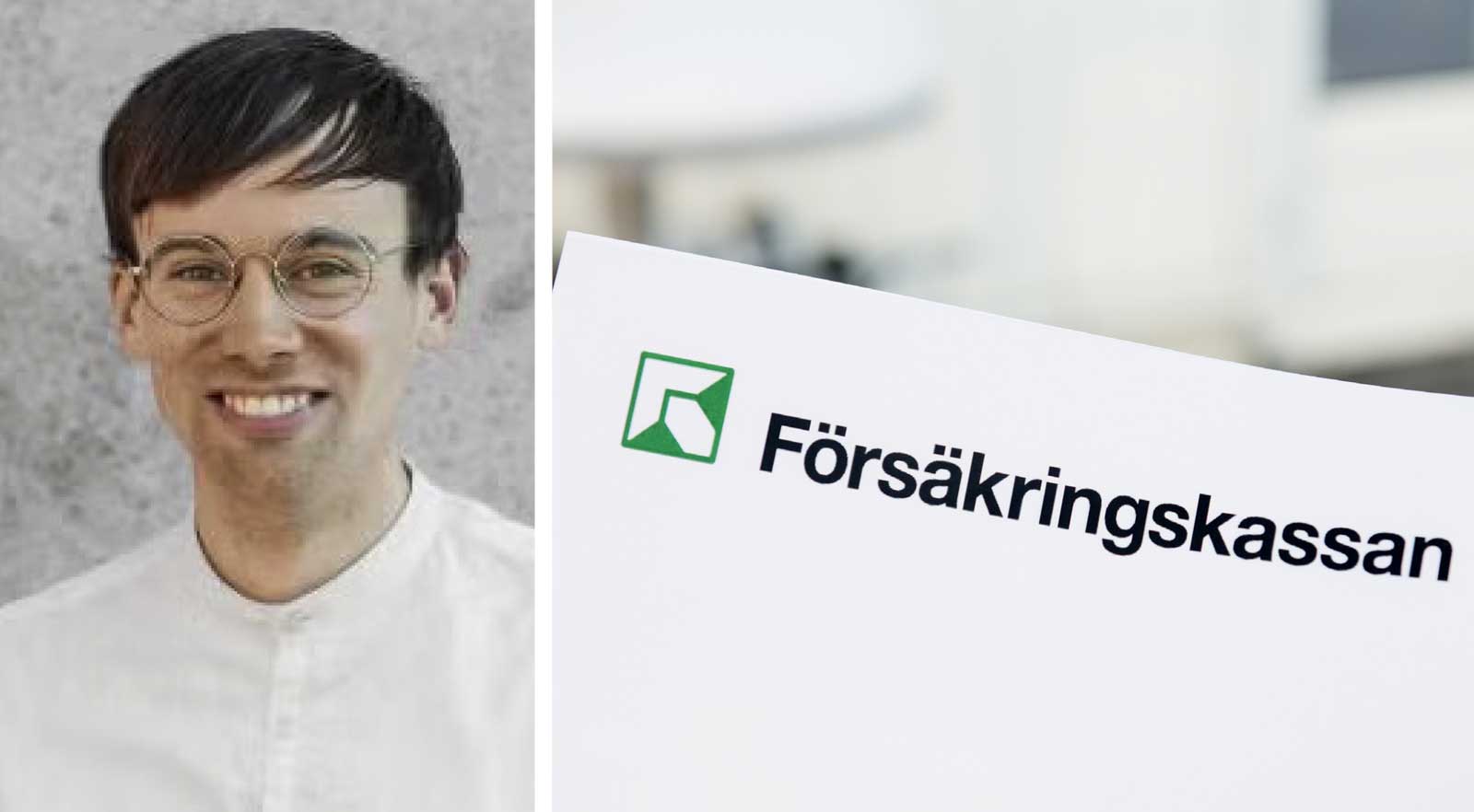 Mikael Mery Karlsson. Försäkringskassans brevpapper. Collage.